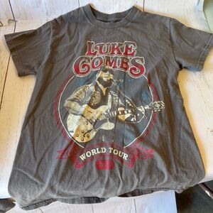 Luke Combs Small Gray 2023 World Tour T-shirt